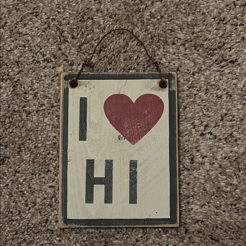 Brandy Melville I Love HI Wall Art - Red and Black